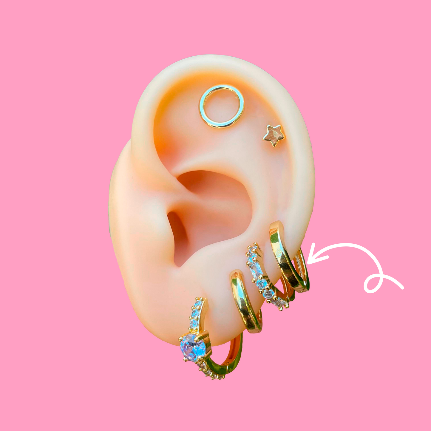 Aretes Arracada Cuadrada Plateada Chapa de Oro AZ183 LU 1