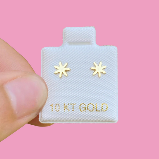 Broqueles Oro 10K Recto Flor Az289