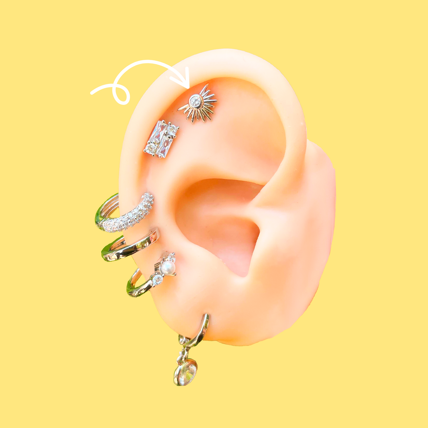 Aretes Plateados Chapa de Oro Az298