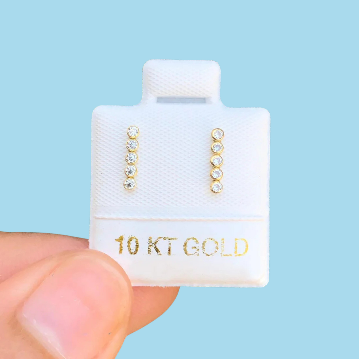 Broqueles Oro 10K Línea Bisel Az417