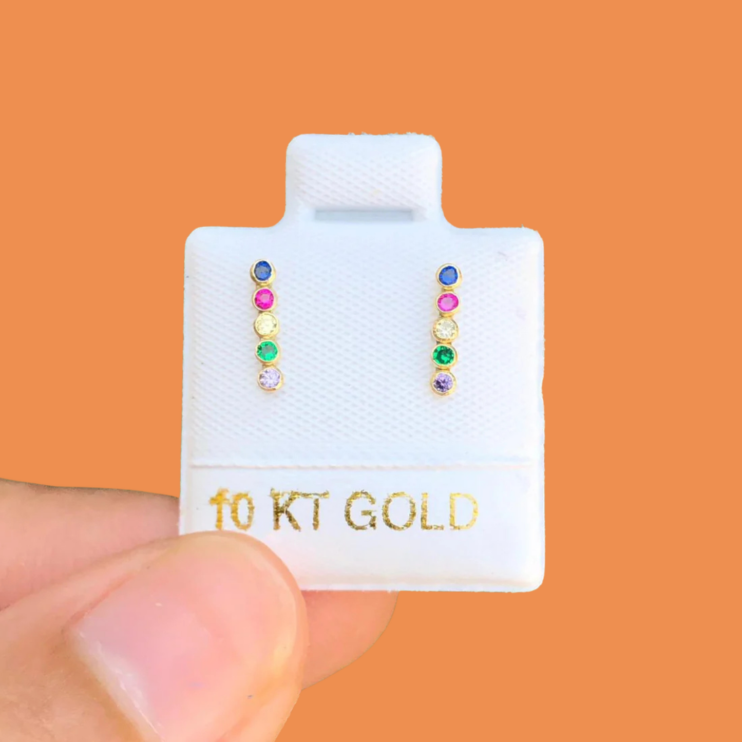 Broqueles Oro 10K Línea Bisel AZ395