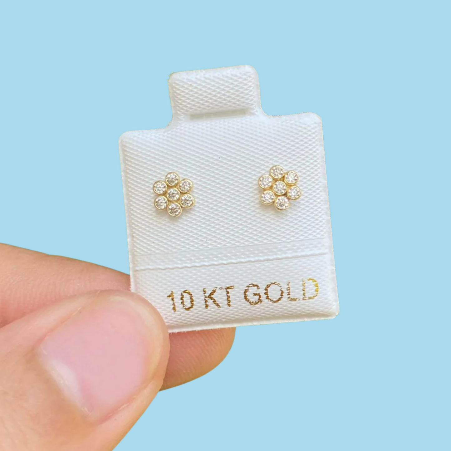 Broqueles Oro 10K Roseta Amarilla AZ416