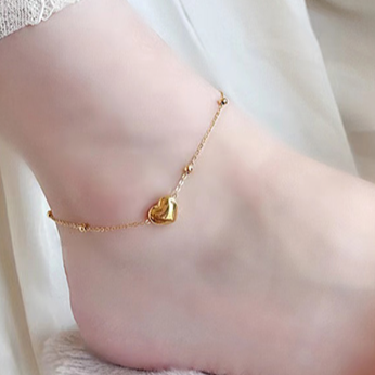 Tobillera Corazon Delicado  Acero Inox   2H5