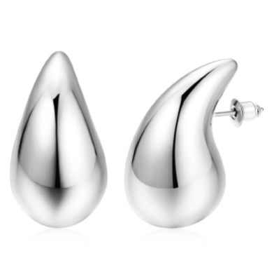 Aretes Gota Plateados 2.3cm