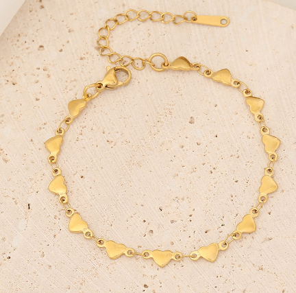 Pulsera Corazones Acero Inoxidable 4E4