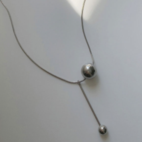 Collar de Esferas Plateado Acero Inoxidable 1U8