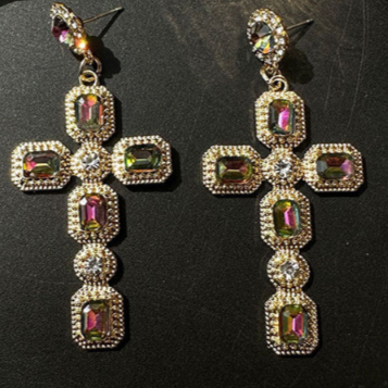 Aretes Cruz Brillante 2T1