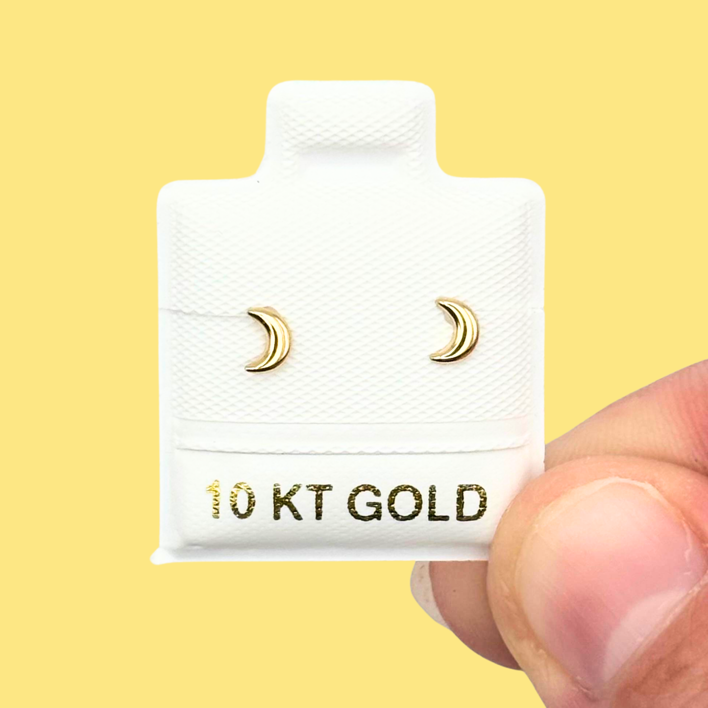 Broqueles Oro 10K Luna Az174