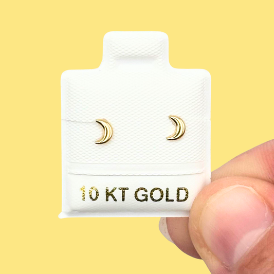 Broqueles Oro 10K Luna Az174