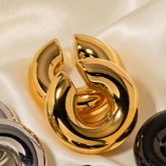 EarCuffs Chunky Dorado Acero Inoxidable 3H2