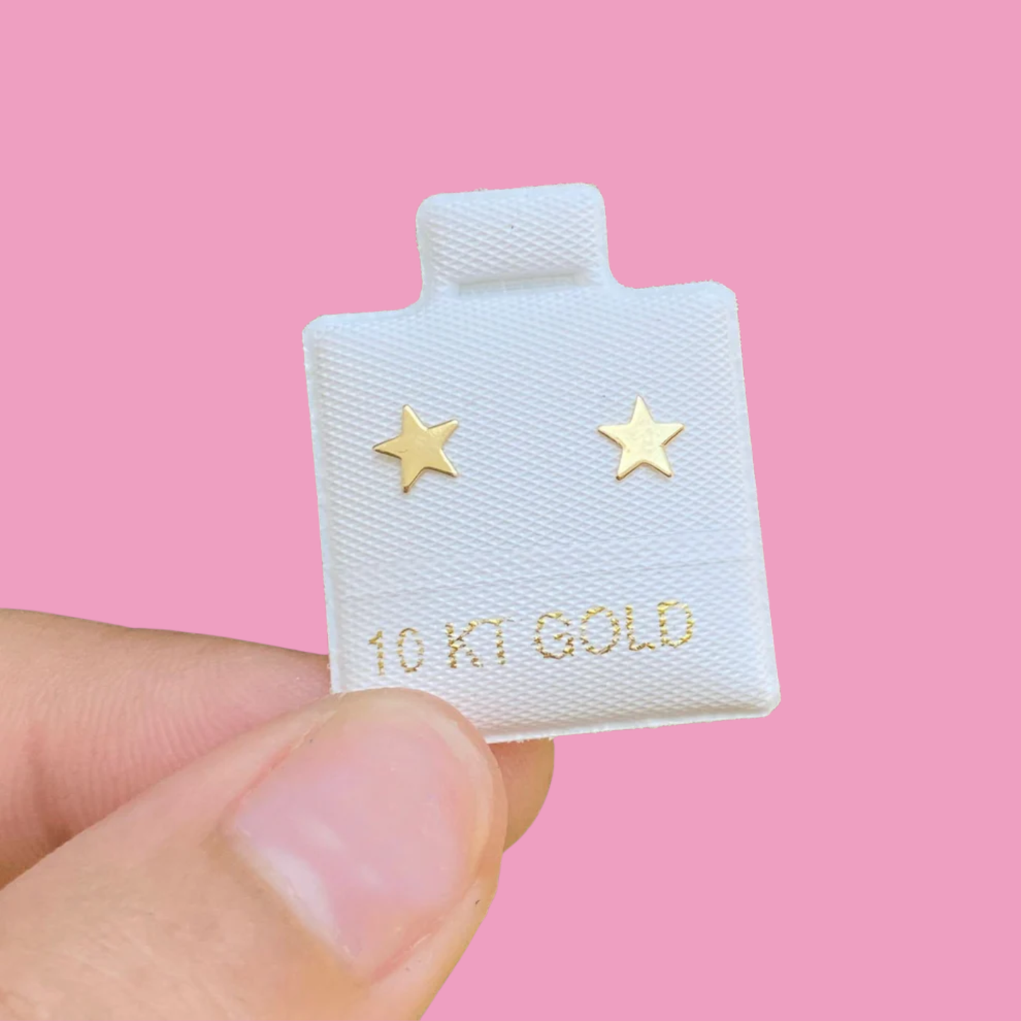 Broqueles Oro 10K Recto Estrella Az292