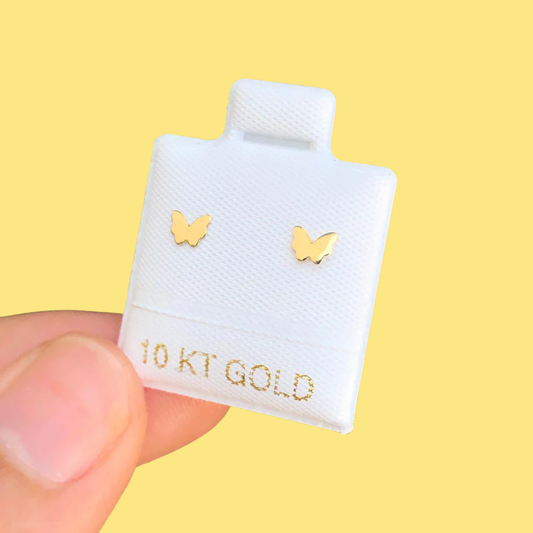 Broqueles Oro 10K Mariposita Az301