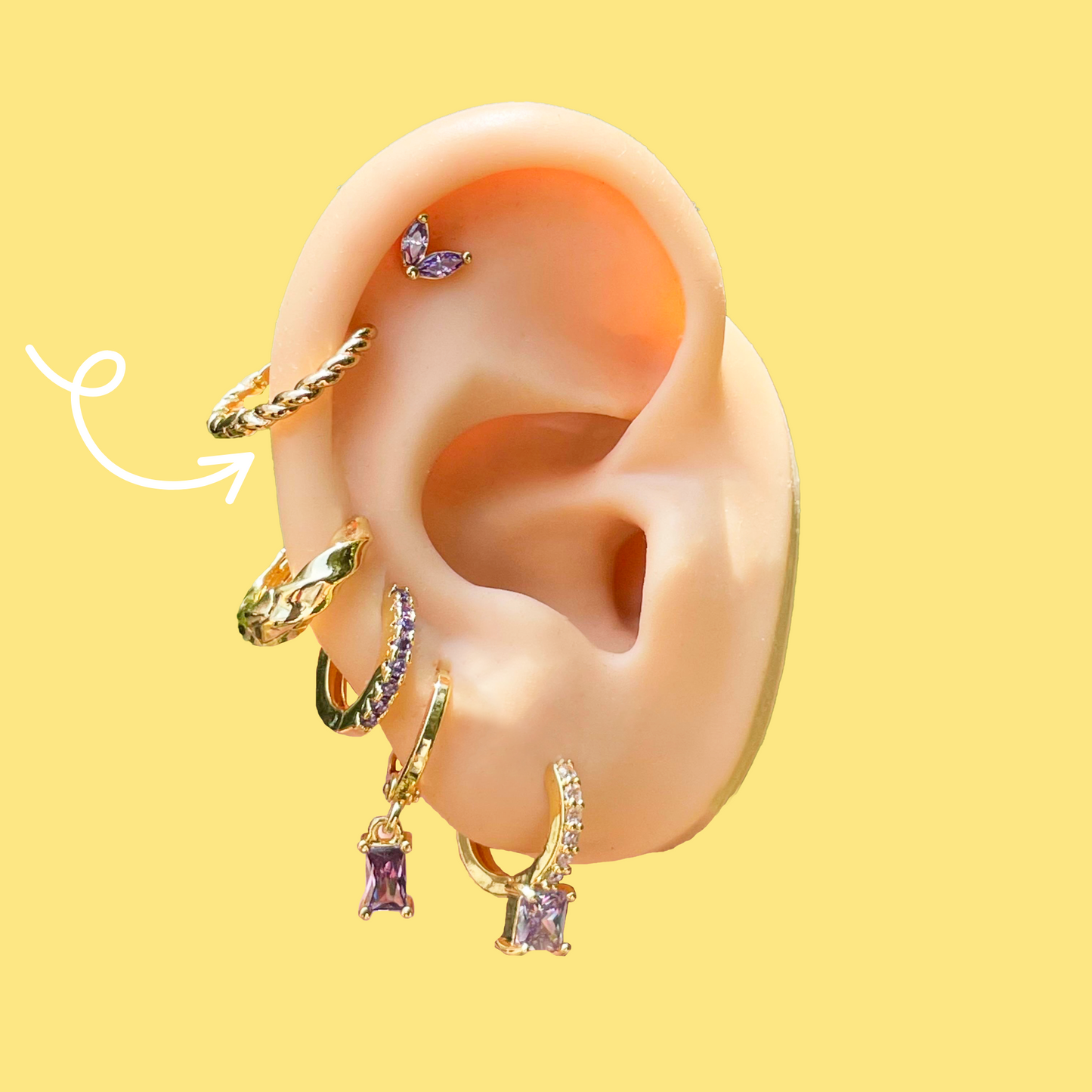 Aretes Arracada Dorada Chapa de Oro Az191