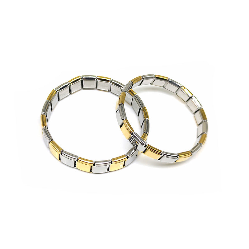 Pulsera Italiana Elastica Oro-Plata 2A6