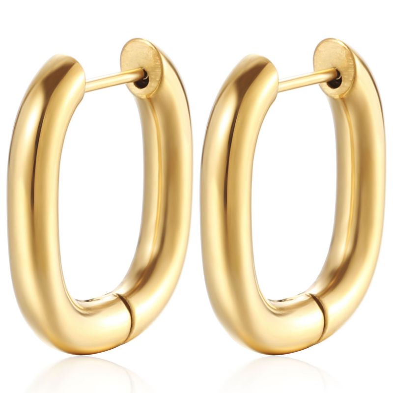 Aretes Arracada Dorada Acero Inoxidable 2o3