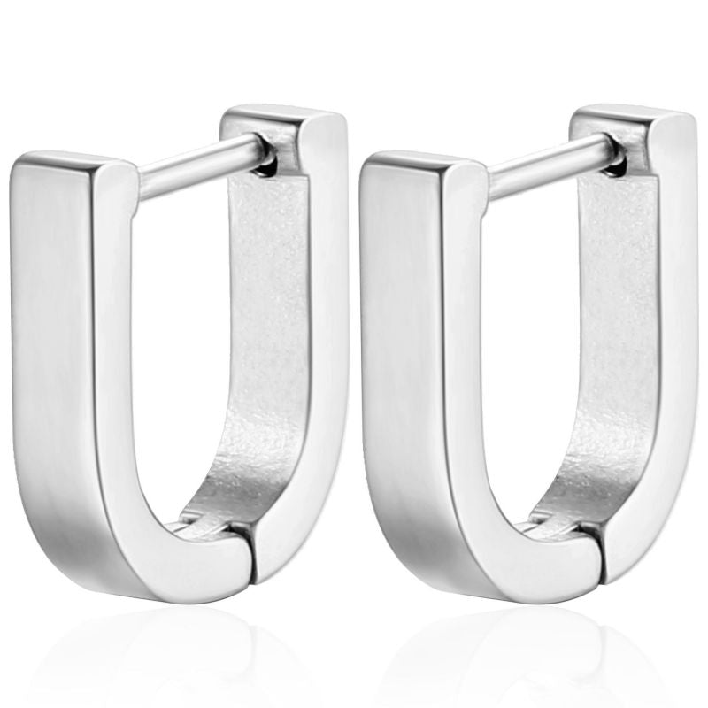Aretes Arracada Plateada Acero Inoxidable 1N1
