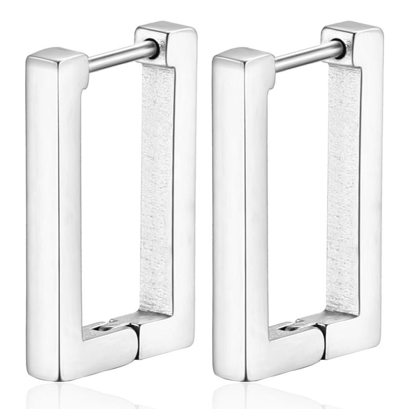 Aretes Arracada Plateada Larga Acero Inoxidable 1o1