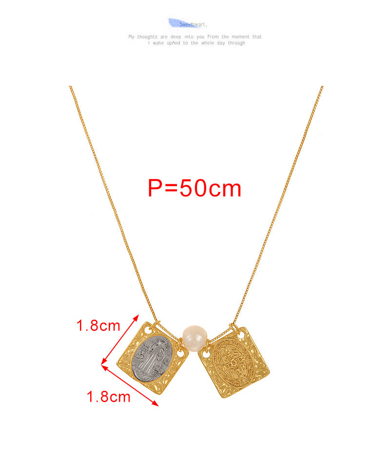 Collar Escapulario San Benito Oro-Plata Acero Inoxidable 2o5