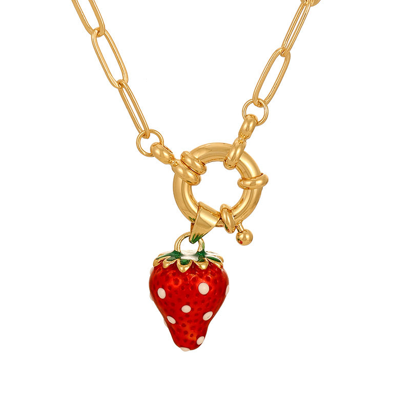 Collar Fresa Dorada Chapa de Oro 1Q7