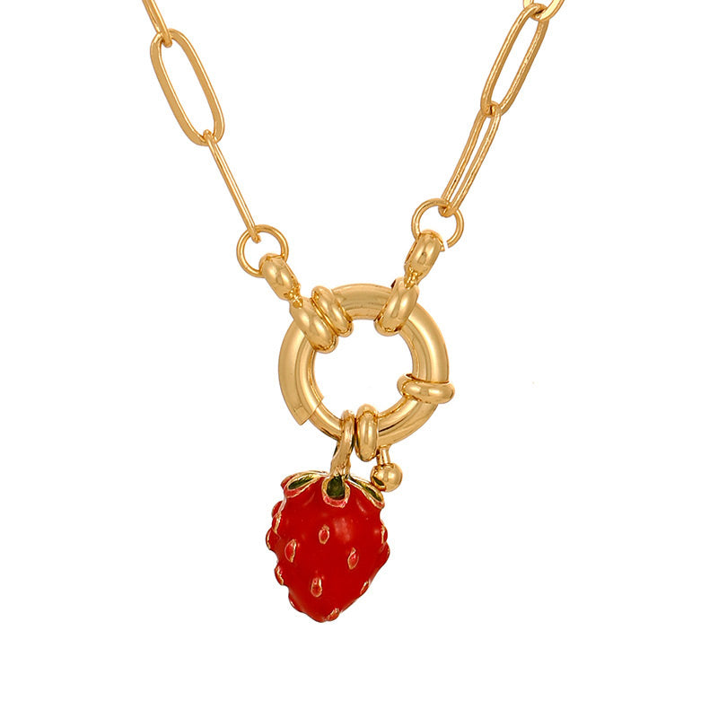 Collar Fresa Chapa de Oro 1P2