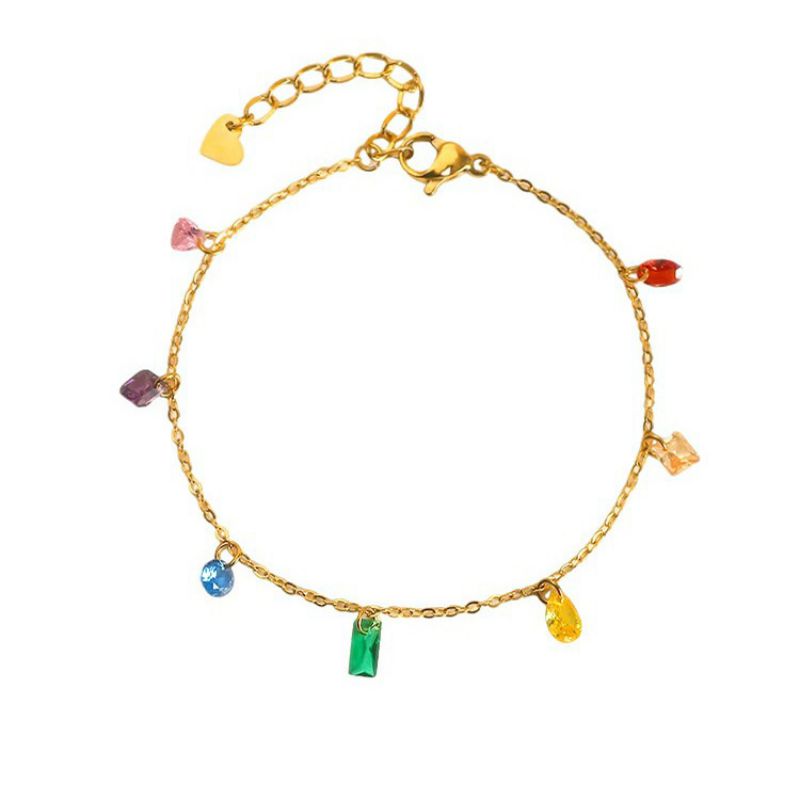 Pulsera Piedras Multicolor Acero Inoxidable 1F2