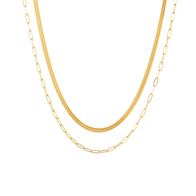Collar Layer Dorado Acero Inoxidable 2W1