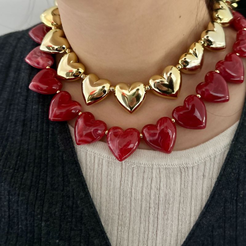 Collar Corazones Dorados  2BB5