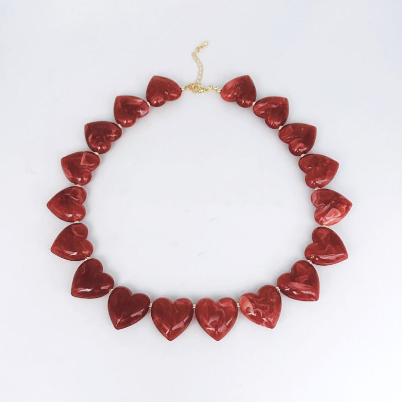Collar Corazones Rojos  2BB5