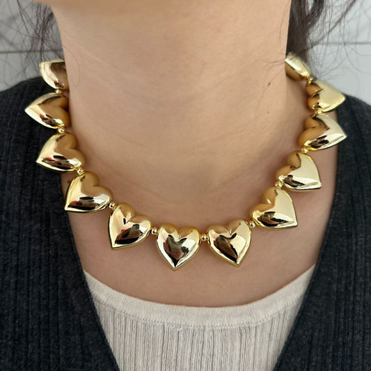 Collar Corazones Dorados  2BB5