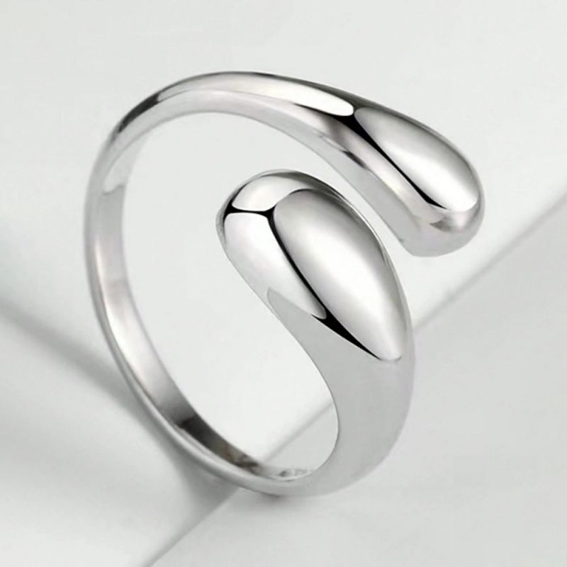 Anillo Plateado Encontrado Acero Inoxidable 2Q4