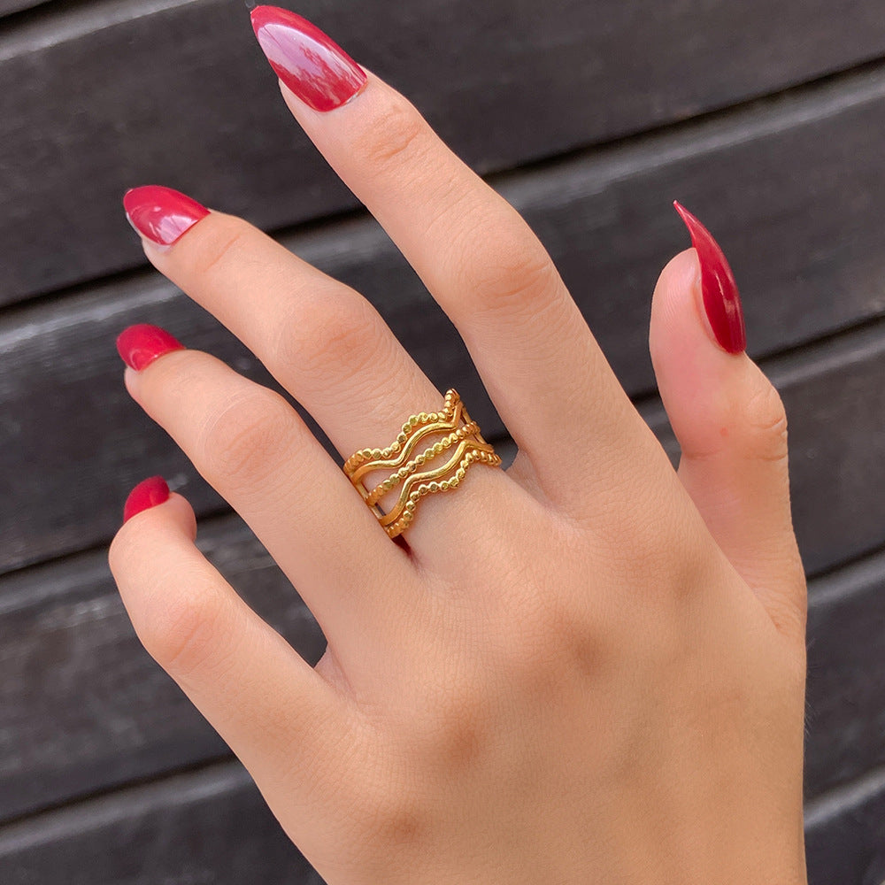 Anillo Plateado Ajustable Acero Inoxidable 2L5