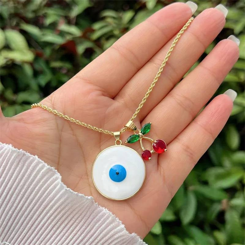Collar Dorado Ojo Cerezas Chapa de Oro 1R5
