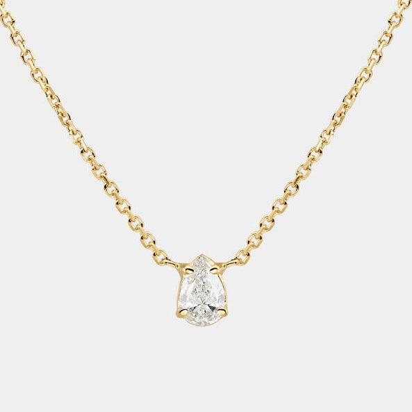 Collar Dorado Zirconia en Gota Chapa de Oro 1Z6