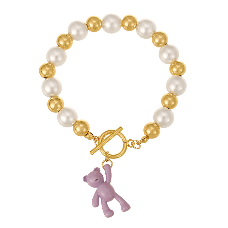 Pulsera Bolas y Perlas Oso 1F6