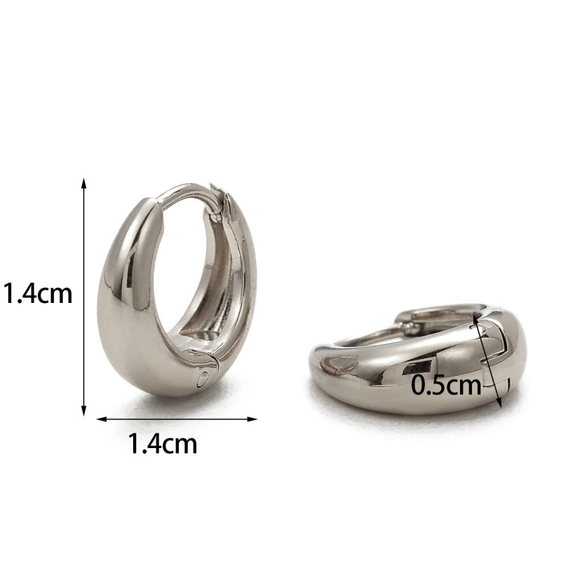 Aretes Arracadas Plateadas Acero Inoxidable 1.5cm  1A5