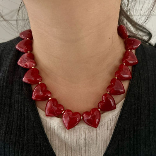 Collar Corazones Rojos  2BB5