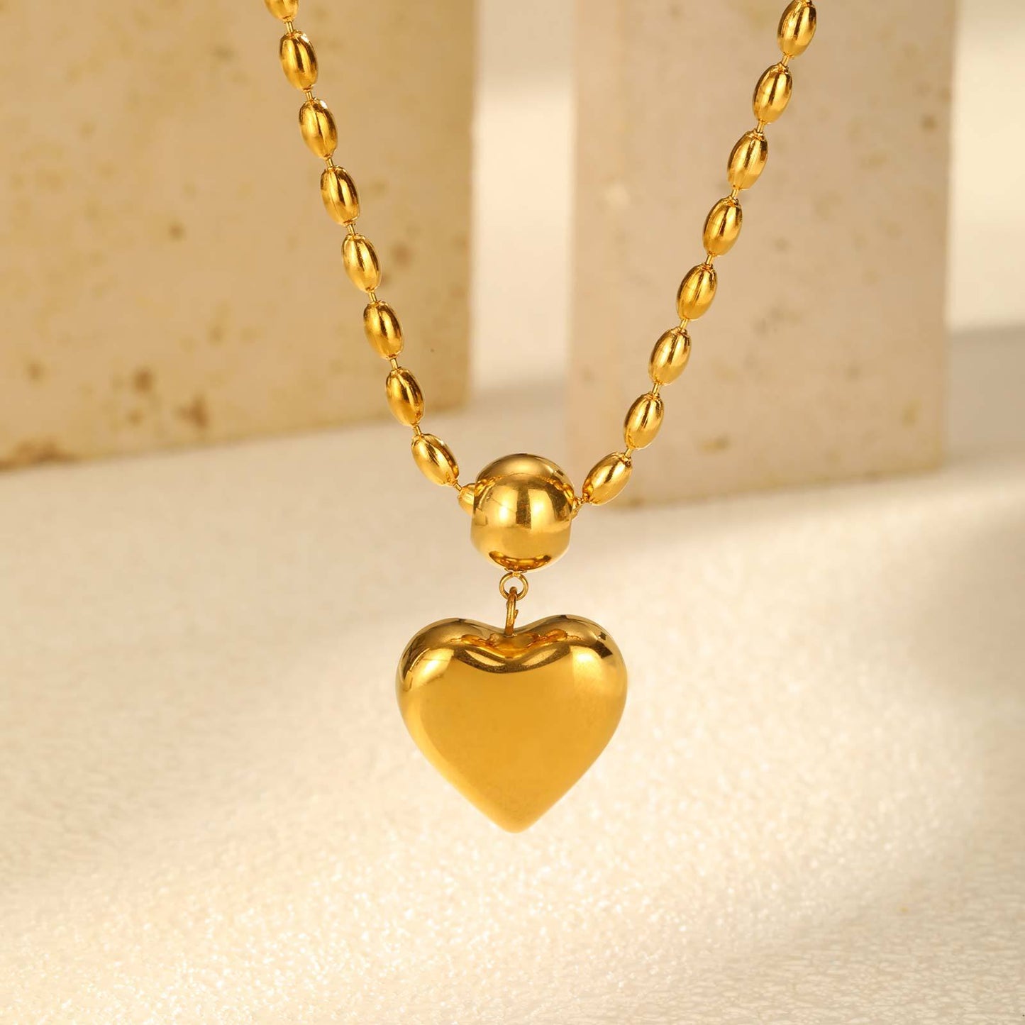 Collar Dorado Corazón Acero Inoxidable 1V5