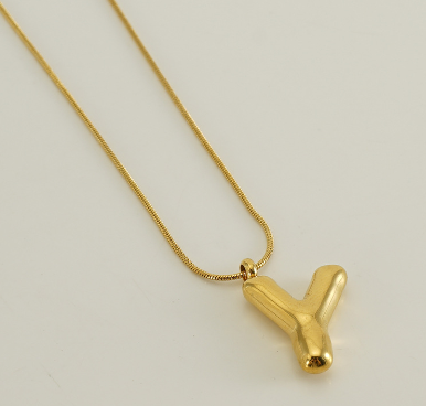 Collar Inicial Globo 2cm Acero Inoxidable