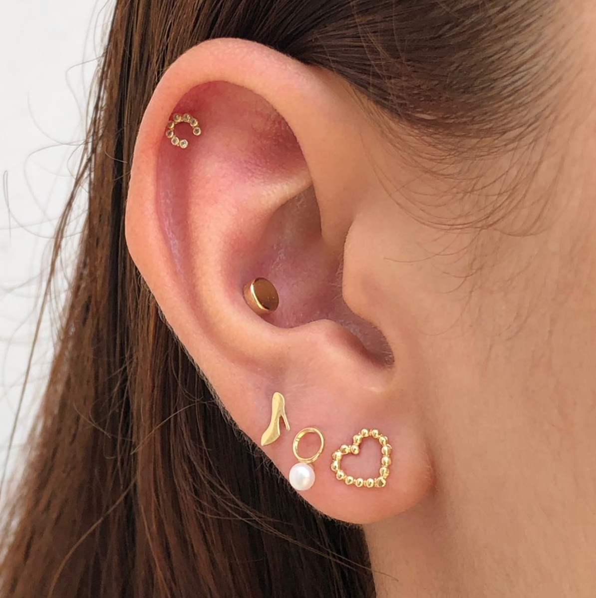 Broqueles Oro 10K Tacón Az353