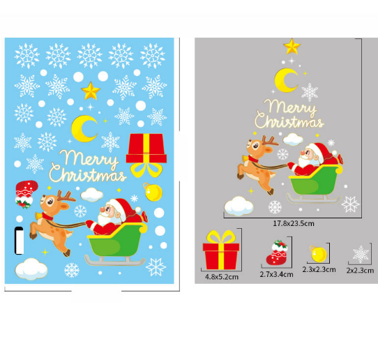 Pegatinas Navideñas engomadas para Ventana #2 4E41