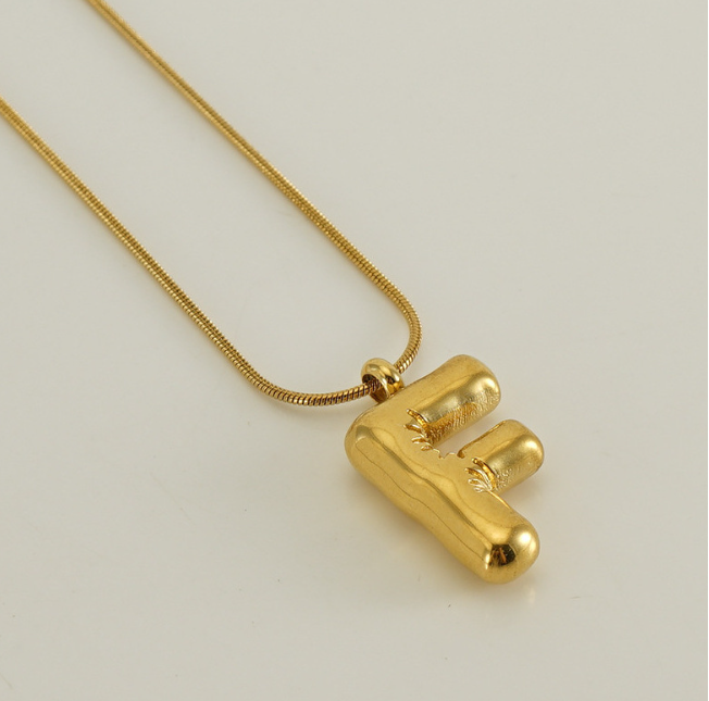 Collar Inicial Globo 2cm Acero Inoxidable