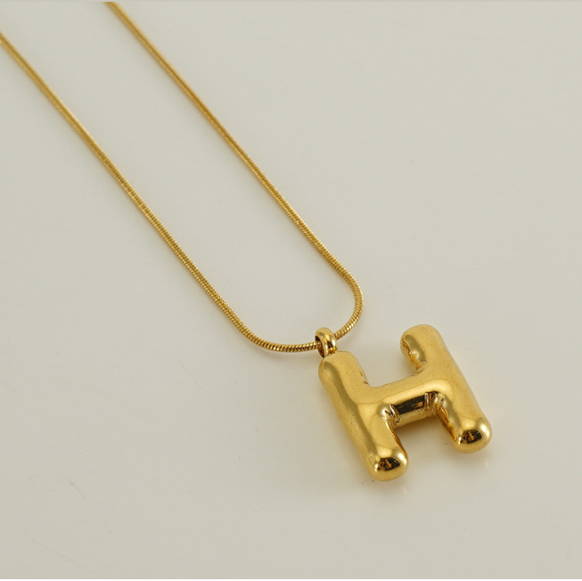 Collar Inicial Globo 2cm Acero Inoxidable