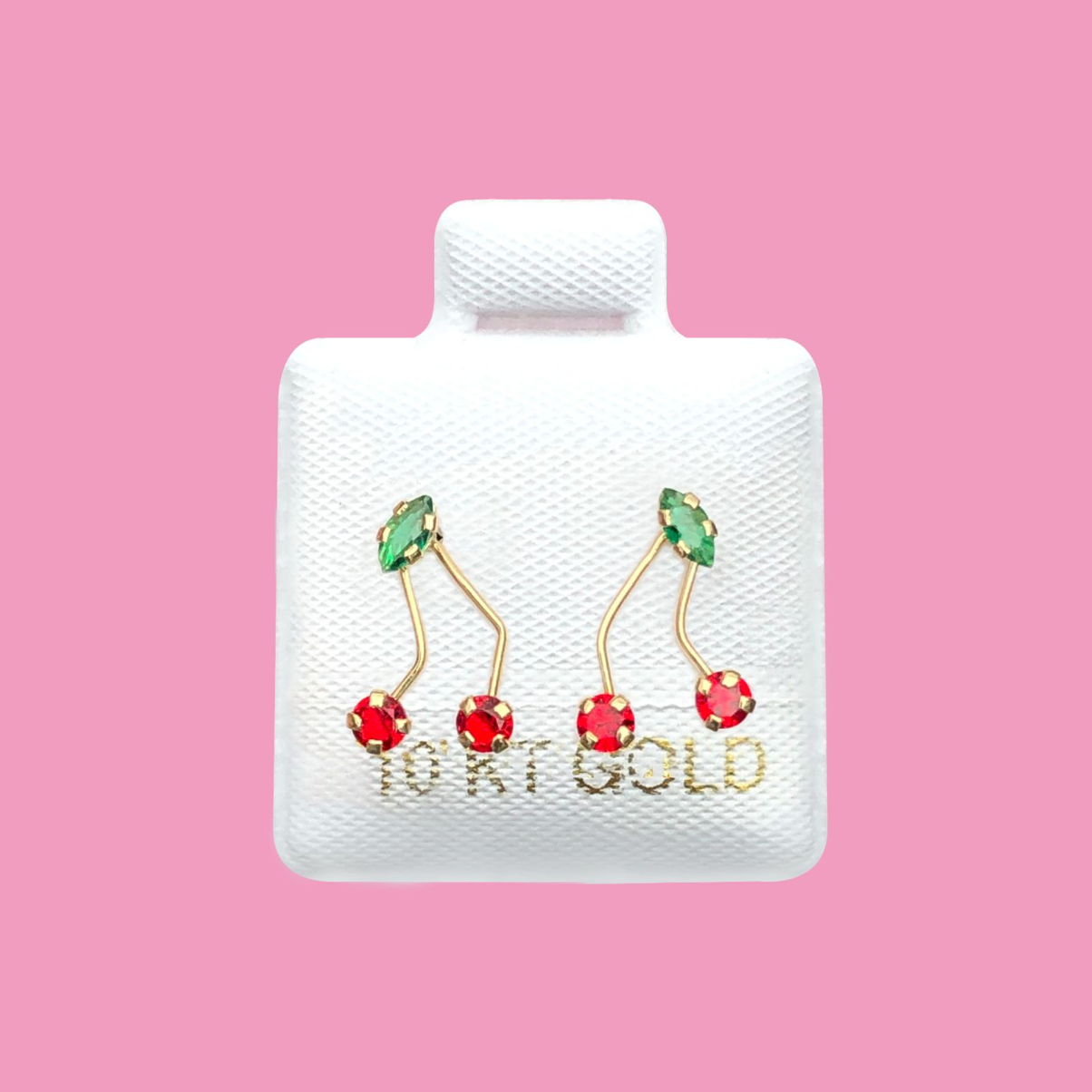 Broqueles Cereza Oro 10K Az403