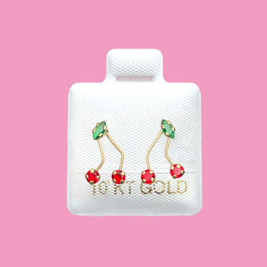 Broqueles Cereza Oro 10K Az403