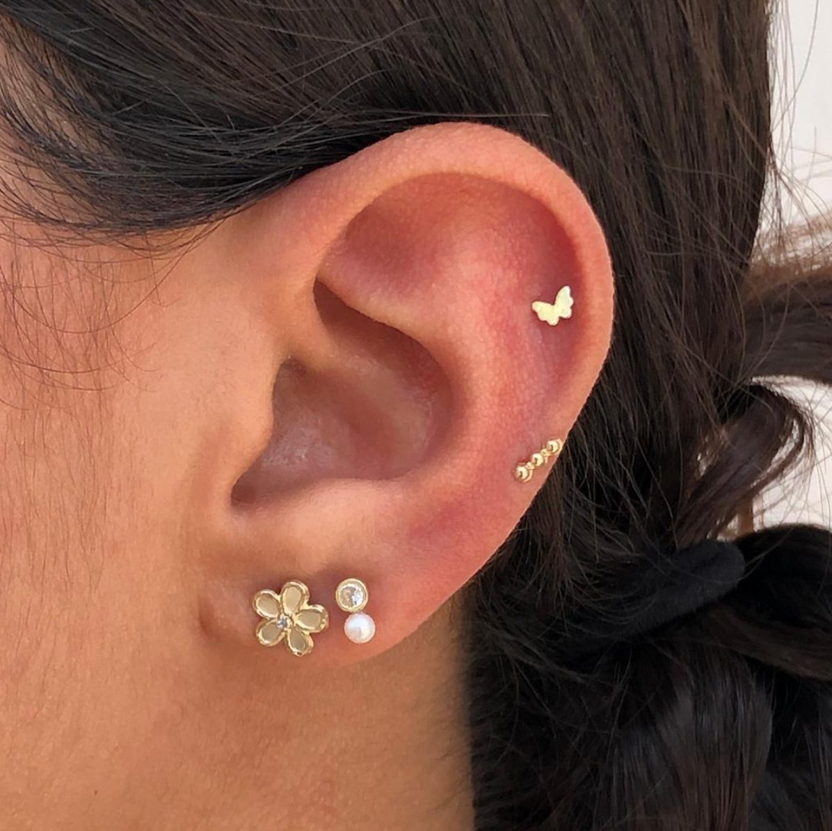 Broqueles Perla Mini Oro 10K R740