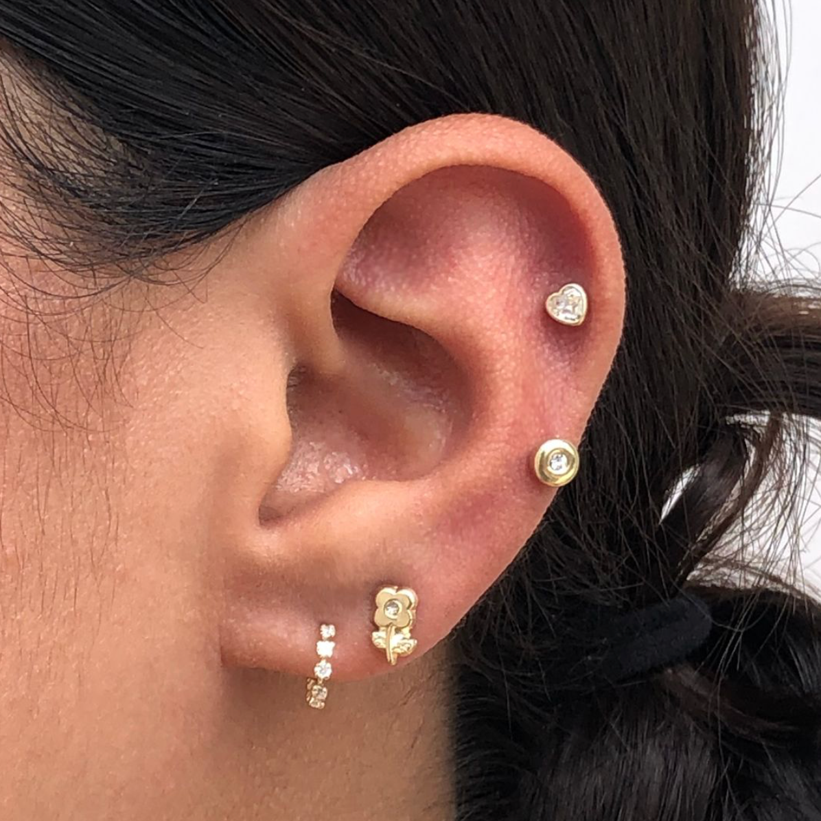 Broqueles Mini Corazón Oro 10K R767