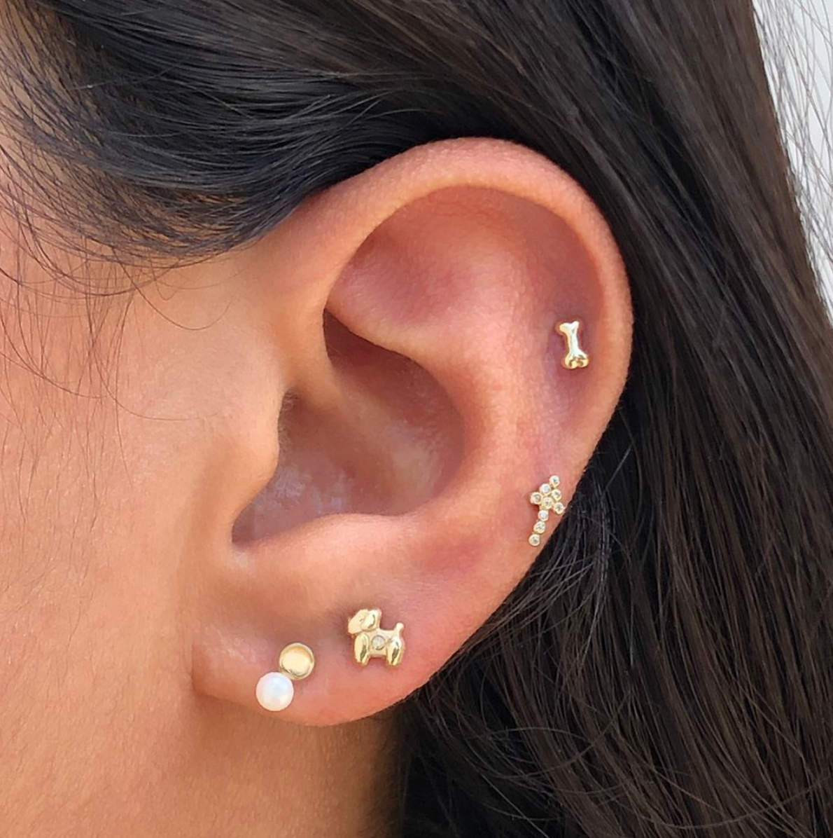 Broqueles Oro 10K Flecha Az420