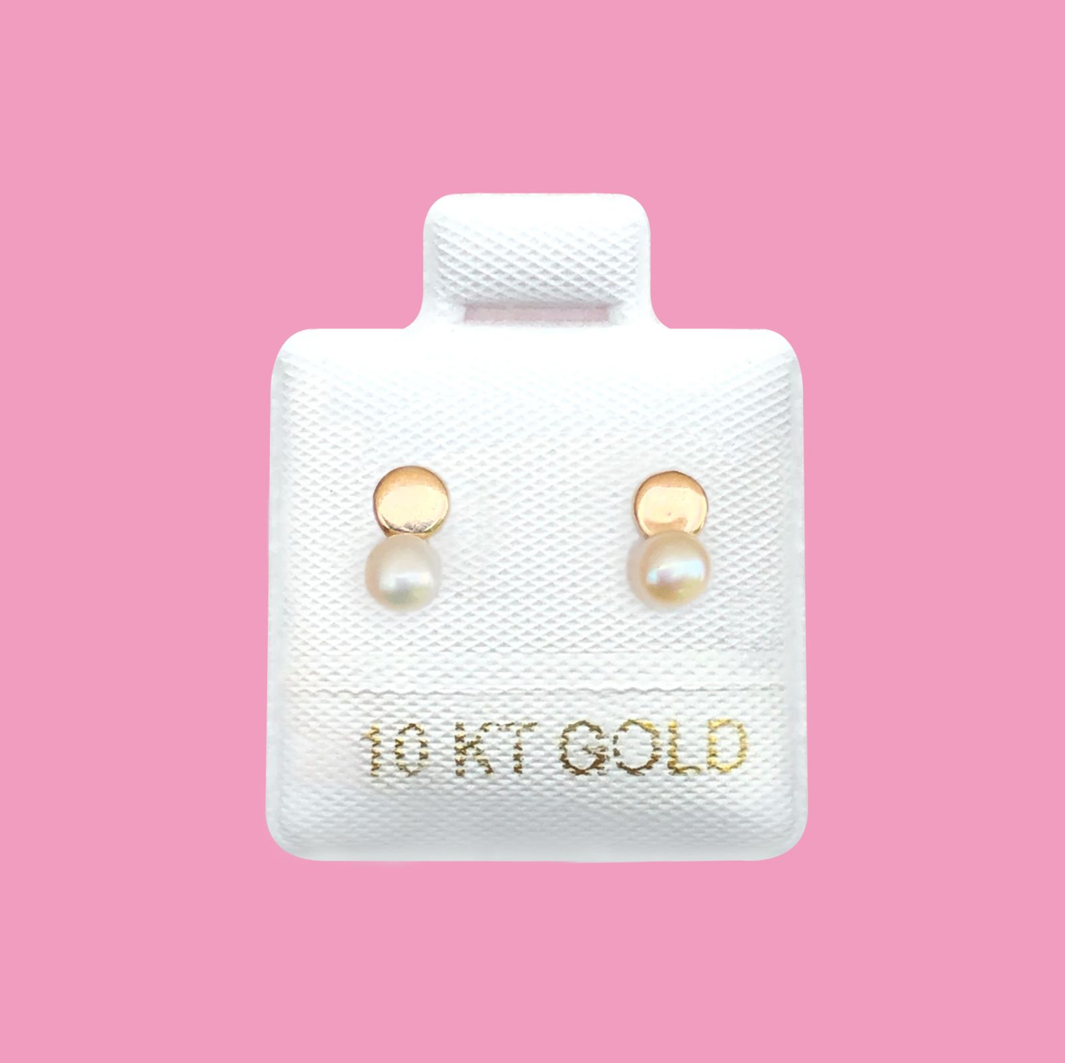 BROQUELES ORO 10K MINI PERLA AZ413