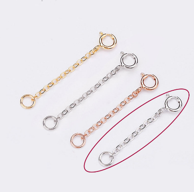 Extensión (7cm) Para Cadena Plateada de Plata  2U1