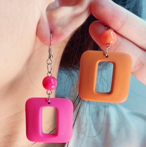 Aretes Acrílico Verde  3B4